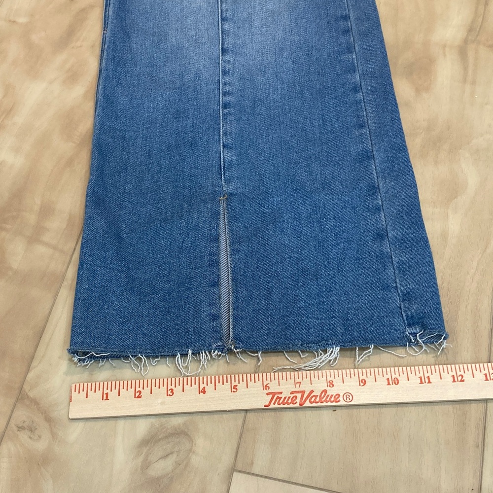 Risen mid rise tummy control split wide leg crop jeans - Picture 6 of 15